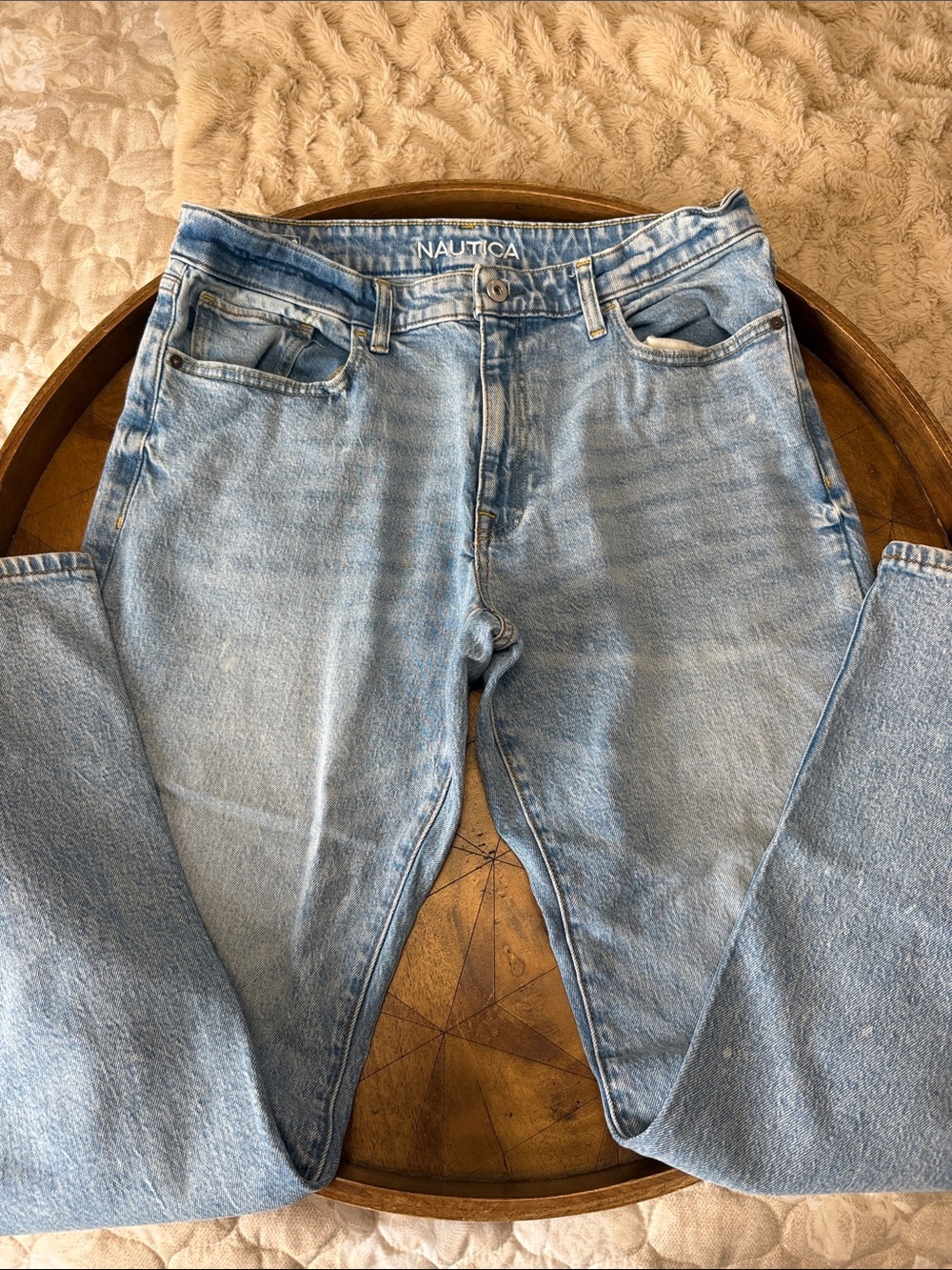 Nautica Men's Light Wash Straight-Leg Jeans